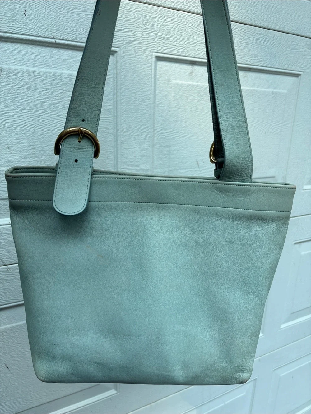 Vintage Coach 4140 light green tote